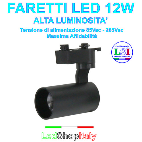 Faretti led 12w binario - faretti,