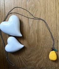 Collana Estiva - uncinetto - frutta (fragola, mela, pera, anguria e peperone)