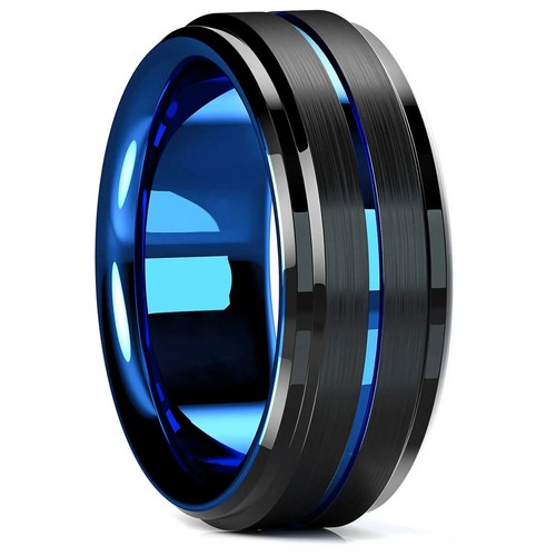 Anello acciaio inox blu - in, e