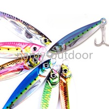 6PCS Slow Fall Metal Jigging Cucchiaio Esca Verticale Diamante Jig Bass Trout