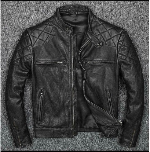 Giacca pelle moto - , nera