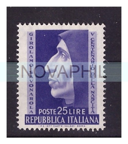 Italia 1952 savonarola - italia,
