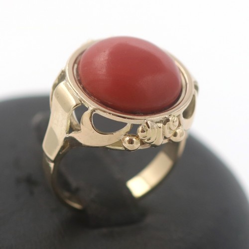 Anello oro corallo 585 kt - corallo,