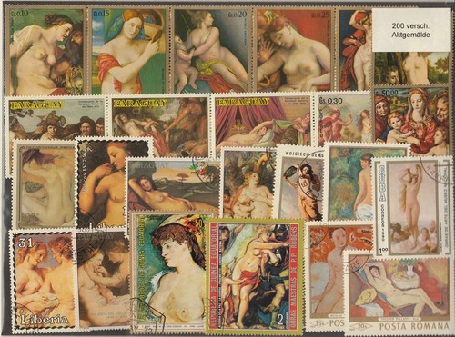 200 francobolli diversi - , nudo