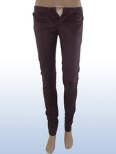 Motivi Pantalone Da Donna Viola Made Italy Dritto Gamba Dritta Cotone Taglia 44