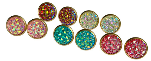 Orecchini druzy cabochon