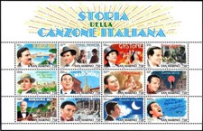 San Marino 1996  Foglietto Storia della canzone Italiana nuovo sottofacciale
