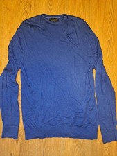 Maglione Banana Republic scollo V uomo grande blu misto cotone