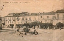 da1086 cartolina castel di sangro piazza plebiscito provincia di l'aquila