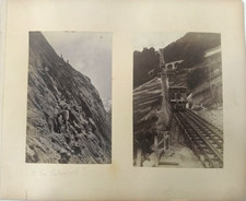 Montagna Lugano Monte San Salvatore scalata e funiculare 2 foto vintage  1890 ca