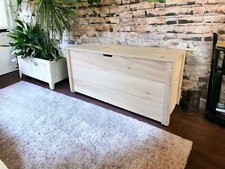 Cassapanca Contenitore Baule in legno Naturale Anche su Misura (LxPxH)