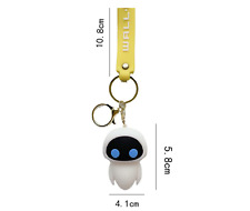 Disney Pixar Wall.E Eve Keychain Keyring 3D Rubber Pendant Charm Car/House Key