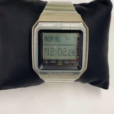 Orologio digitale Casio Data Bank VDB 1000 vintage quadrante argento edizione modello