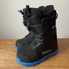Stivali da snowboard Burton Progression BOA giovanili 7K US nero blu stampa 1 bambini