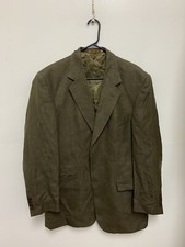 Cappotto sportivo blazer UOMO Lebole classico verde scuro lana seta lino medio 42