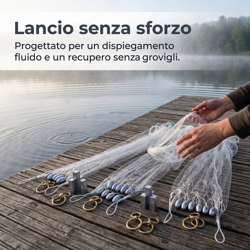 Rete pesca mano con - a,