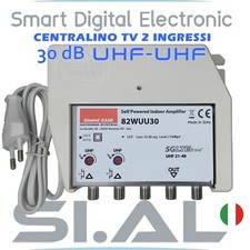 Centralino TV 2 ingressi UHF-UHF ch.21-48 regolabile 30dB filtro 5G EMME ESSE