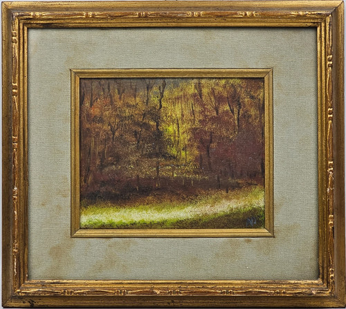 Dipinto olio parco - olio, monza