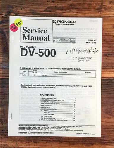 Pioneer 500 dvd - pioneer, dv-500