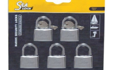 Set 3 o 5 lucchetti Sea Lock 30mm stessa chiave acciaio inox 316