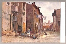 ab0156 - CARTOLINA D'EPOCA - ROMA Città: Antiche Case vicino alla Lungaretta