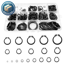 400 Pezzi Di Anelli Elastici Nero, Anello Di Sicurezza in Acciaio Inox, Assorti 