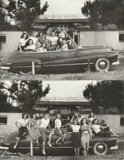 ROMA - Donne e Buick Super - Belvedere delle Rose Via Cassia - 2 Fotocartoline