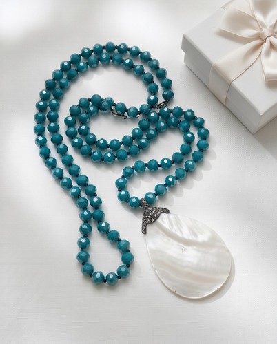 Collana lunga con cristalli - collana,