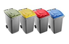 Bidone a due ruote bicolor per