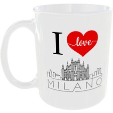 MILANO ITALY CITY TAZZA CAFFÈ TAZZA DA TÈ I CUORE CITTÀ REGALOGLI IL SUO AMORE CIELO