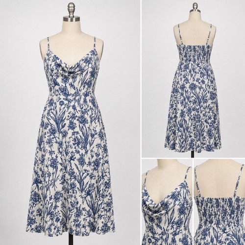 Sidro 4xl blu bianco floreale - 4xl,