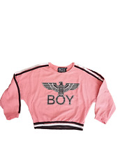 BOY LONDON T-Shirt da ragazza Maglia Crop top Rosa Cotone Maglietta size S