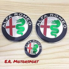 2 Loghi 74mm+logo volante 40mm NEW Alfa Romeo 147 156 159 164 166 Mito Giulietta