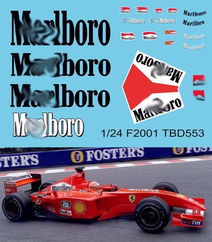 Decals per ferrari f2001 - 1/24,