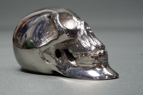 Teschio metallo argento - teschio,