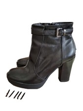 Stivaletto donna corto pelle nero nr 38 come nuovo 