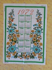 1972 Strofinaccio calendario cotone canovaccio nuovo cotone cm.72x52