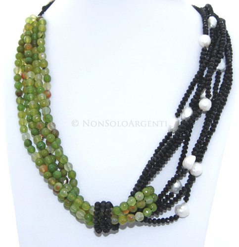 Collana donna fili agata - collana,