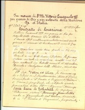1919 PORTO MANTOVANO Contratto locazione a Ulisse VETTORI per FONDO OCA 56 pp.