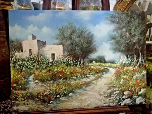 Dipinto olio tela - olio, su