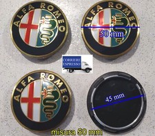 4 COPRIMOZZI ALFA ROMEO GIULIETTA MITO BRERA 147 TAPPI RUOTA DORATO 50MM