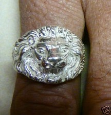LION HEAD RING 925 Brunished