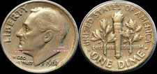 Moneta rara errore US Roosevelt Dime 1967 mancante "In God We Trust" e nessun marchio di zecca