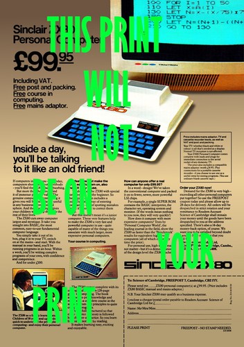 Sinclair zx80 magazine - sinclair, advert