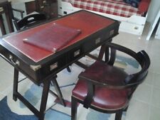 scrivania  stile nautico/marina con pelle sul piano