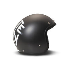 Casco Jet Cafe Racer DMD RETRO I Hate Everyone Nero Bianco Opaco