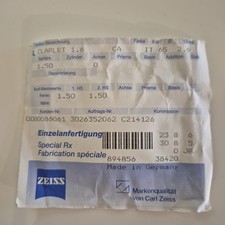 Zeiss Lente Monofocale Cr39 Nuova Antiriflesso Indice 1,6 Sf+1,50