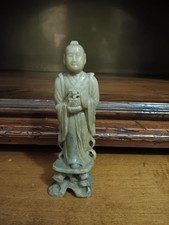 STATUINA IN PIETRA SAPONARIA ORIENTALE CONFUCIO FINE '800 CINA CHINA