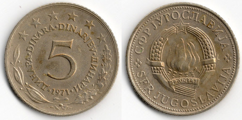 Jugoslavia dinara 1971 - jugoslavia, 5