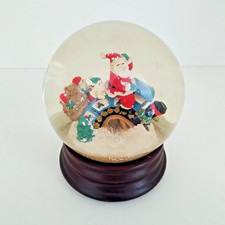 Palla di Vetro con Neve e Carillon Natalizia Babbo Natale Vintage Ottima cm 17